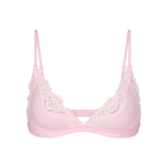🌸SKIMS FITS EVERYBODY LACE TRIANGLE BRALETTE BRA CHERRY BLOSSOM TONAL S - Picture 4 of 6